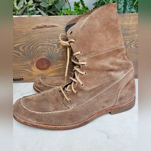 Mens ugg via maggio suede plaid fold over moc boots size 13 brown